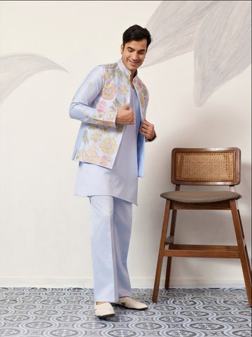 sky blue men's kurta with pajama , indian wedding wear (Copy)