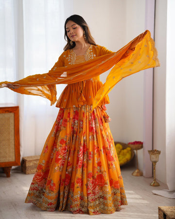 yellow lehenga choli and dupata