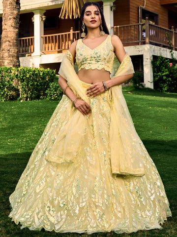 Yellow HEAVY SEQUINS LEHENGA