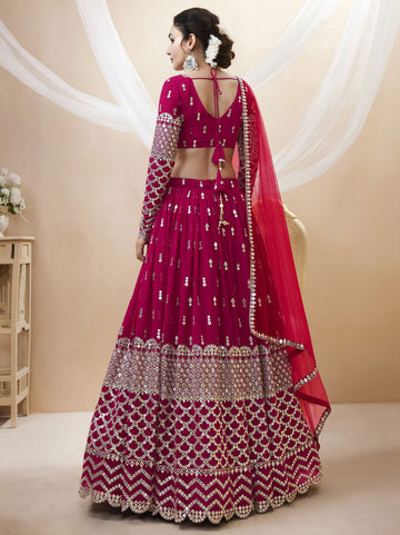 Hot Pink Sequin-Work Lehenga