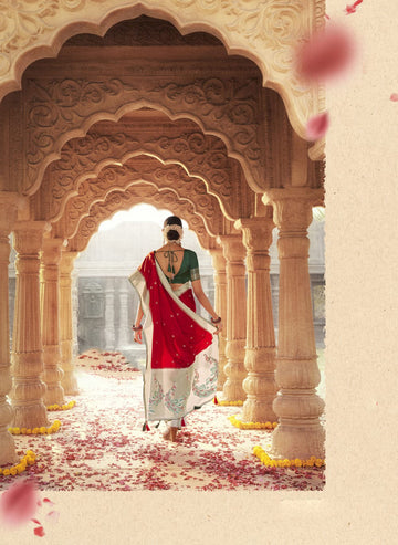 Red   Paithani saree for women wedding  wear party wear designer sarees