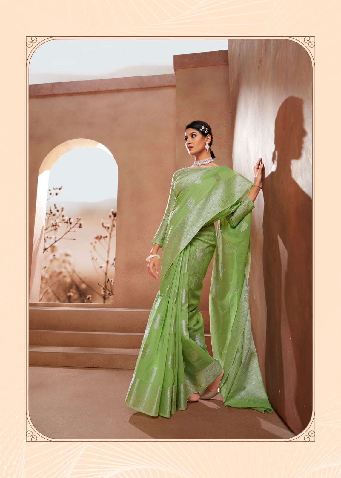 green Silk Saree for women designer latest wedding wear saree