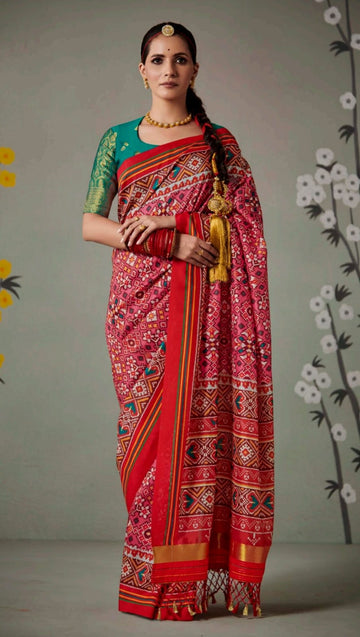 REd Patola Designer  Saree for women or girls, designer latest wedding wear saree