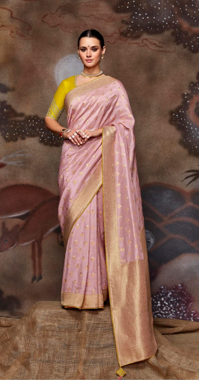 Light Pink Silk Designer  Saree for women or girls, designer latest wedding wear saree