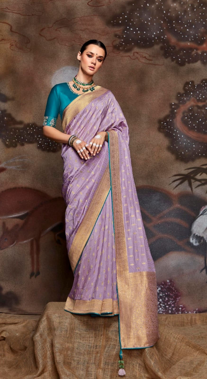 Light Purple Silk Designer  Saree for women or girls, designer latest wedding wear saree