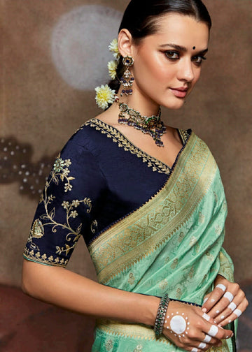 Sky Blue  Silk Designer  Saree for women or girls, designer latest wedding wear saree