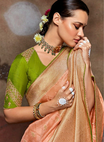 Orange Silk Designer  Saree for women or girls, designer latest wedding wear saree