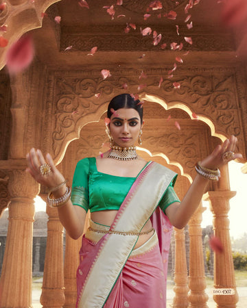Light Pink Paithani saree for women wedding  wear party wear designer sarees