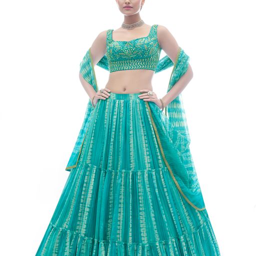 Designer SeaGreen color lehenga choli with Hand and Thread  Work  wedding party wear lehenga choli with dupatta