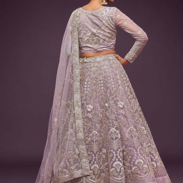 Designer Dusty Purple   color lehenga choli with Sequins and Thread Embroidery Work  wedding party wear lehenga choli with dupatta