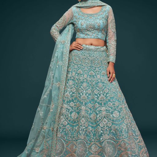 Designer Sky Blue to magenta  color lehenga choli with Sequins and Thread Embroidery Work  wedding party wear lehenga choli with dupatta