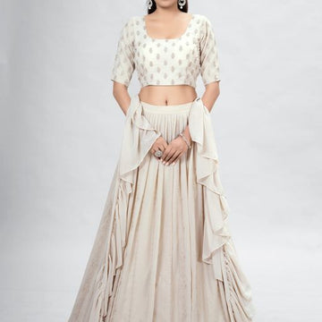 Designer  Beige color lehenga choli with Sequence and Thread  Work  wedding party wear lehenga choli with dupatta