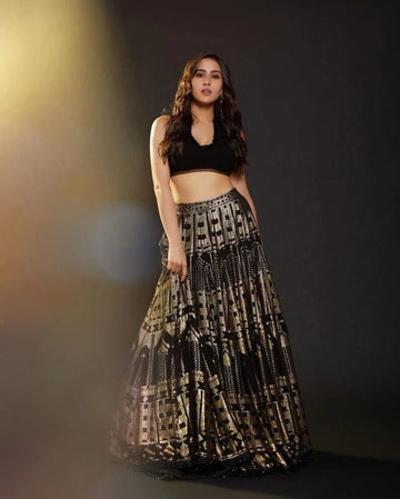 Black Sequence Party Wear  Lehenga Choli For Women ,Indian Wedding wear