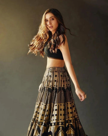 Black Sequence Party Wear  Lehenga Choli For Women ,Indian Wedding wear