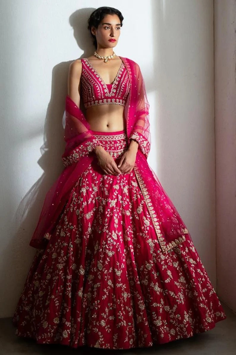Pink   party wear  Georgette embroidery sequence  Work Lehenga choli for women or girls , indiAN western wear