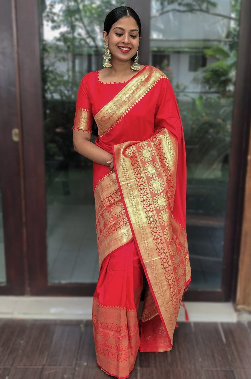 Red Banarasi Silk saree  for Women or girls
