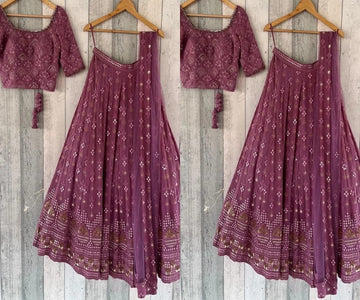 Purple Threads,Sequence,Embroidery work For Women or Girls , Indian Wedding Wear