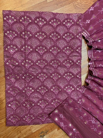 Purple Threads,Sequence,Embroidery work For Women or Girls , Indian Wedding Wear