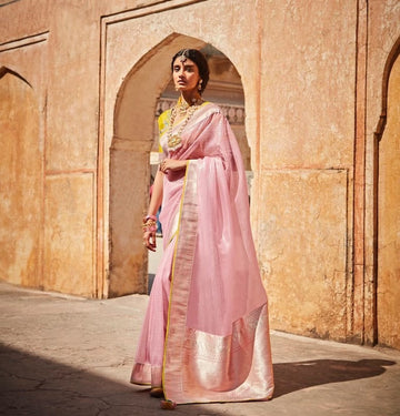 Light Pink  Pure Paithani Silk Latest Designer  Saree   for Women or girls