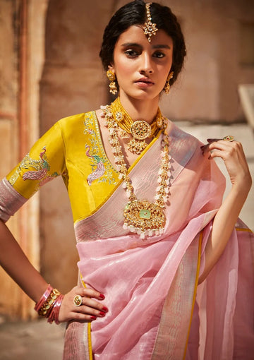Light Pink  Pure Paithani Silk Latest Designer  Saree   for Women or girls