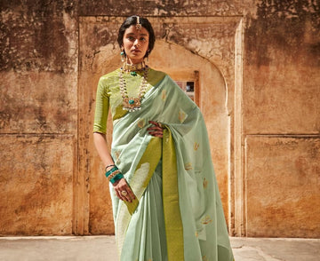 Pista Green Pure Paithani Silk Latest Designer  Saree   for Women or girls