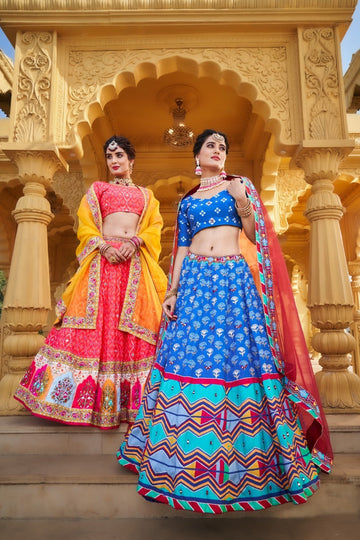 Blue Silk Lehenga Choli For women or girls , Inidian Wedding Wear Lehenga Choli