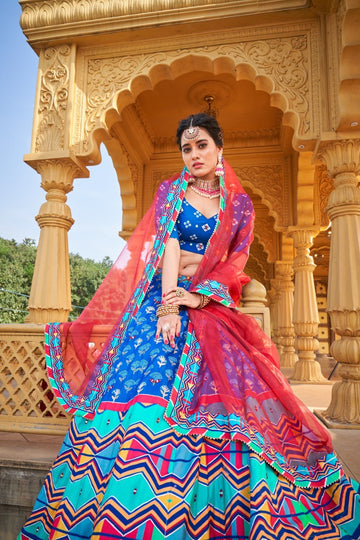 Blue Silk Lehenga Choli For women or girls , Inidian Wedding Wear Lehenga Choli