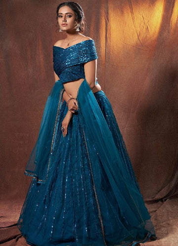 Blue Sequence Embroidery Work  Ready to Wear Lehenga choli for women or girls