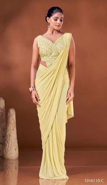 Yellow  Designer  Saree for women, designer latest wedding wear saree