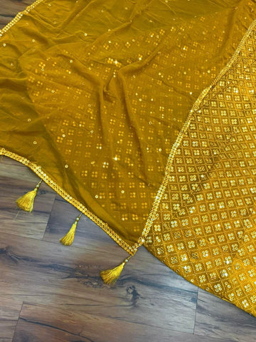 Yellow  Georgette  Sequins  Work Ready to Wear Lehenga choli for women or girls