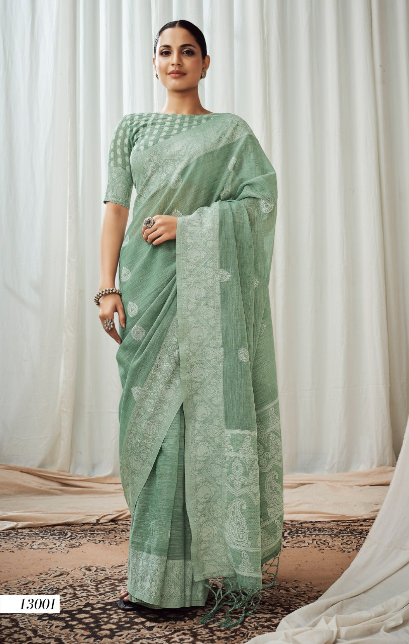 Buy Designer Saree For Wedding Party | Green Saree For Girls