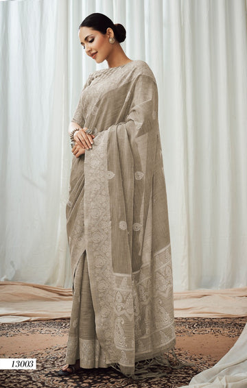 Luckhnowi  Brown  Designer  Saree for women or girls, designer latest wedding wear saree