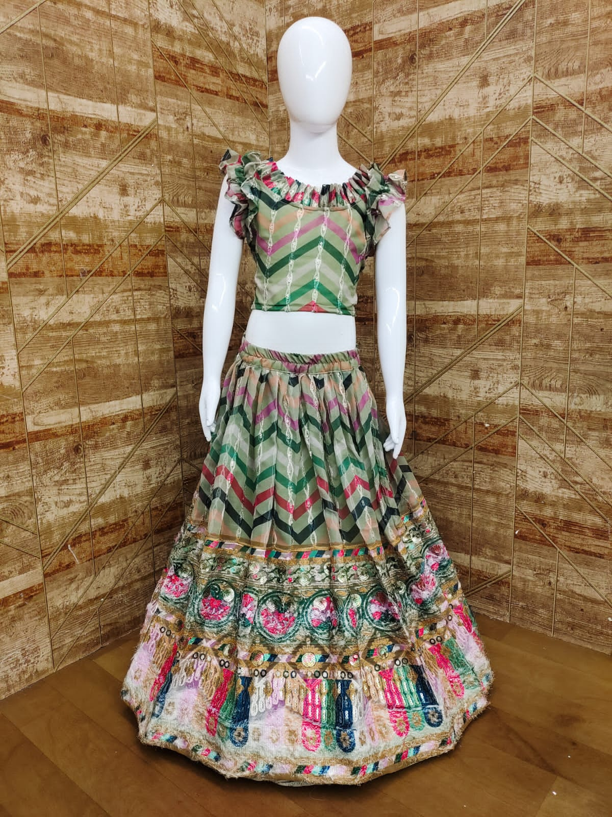 Designer Green to magenta multi color lehenga choli with Zari and Sequence Embroidery Work wedding party wear lehenga choli with dupatta