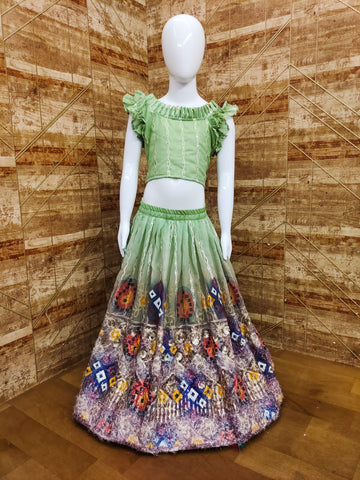 Designer Pastel Green  color lehenga choli with Zari and Sequence Embroidery Work wedding party wear lehenga choli with dupatta