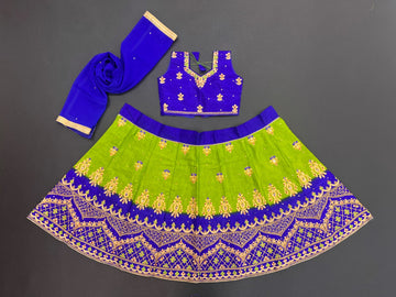 Designer Blue and Green   color lehenga choli with Zari and  Sequence Embroidery Work wedding party wear lehenga choli with dupatta