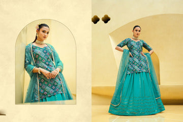 Designer Sky Blue  color lehenga choli with  Sequence Embroidery Work wedding party wear lehenga choli with dupatta