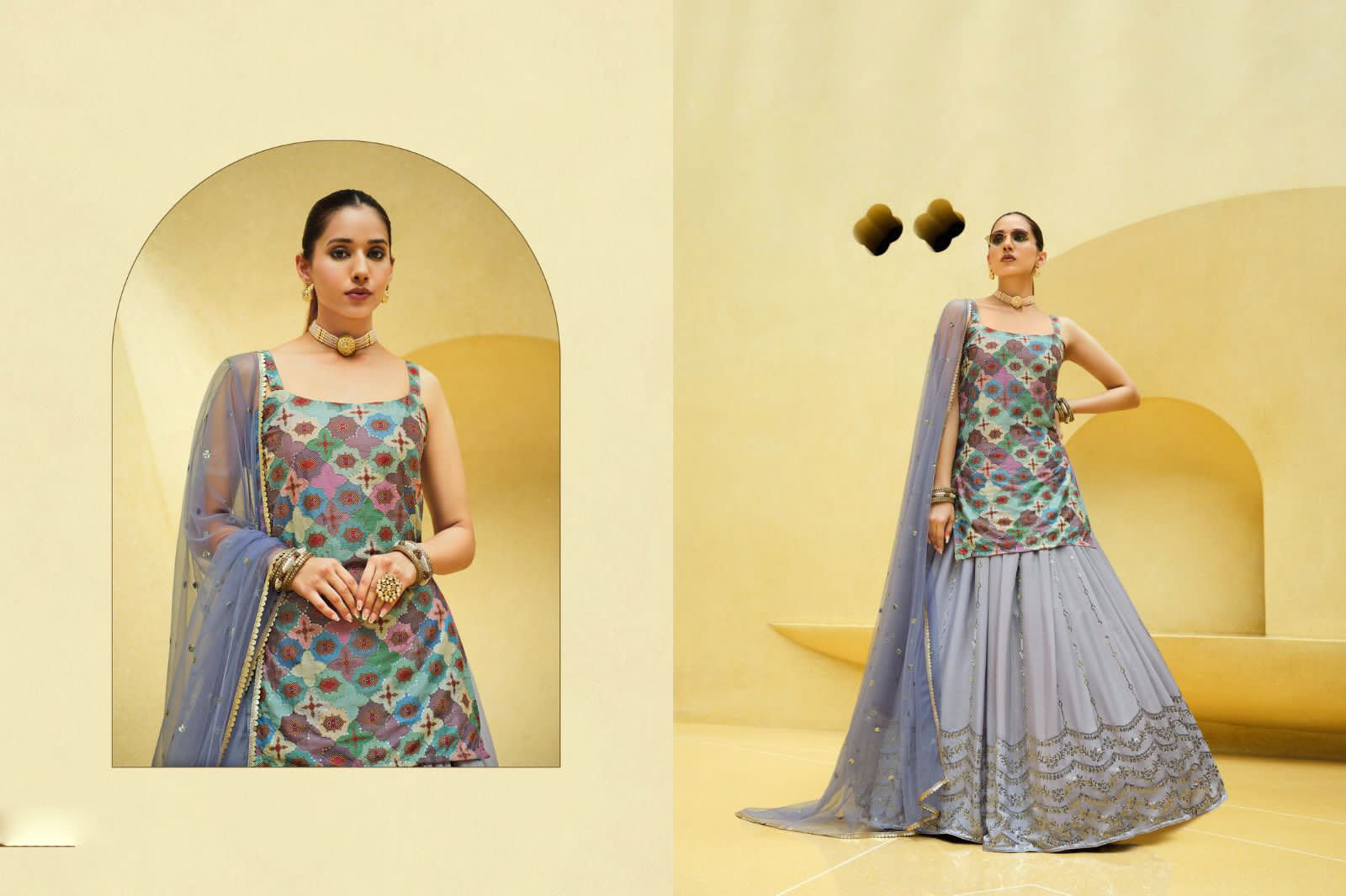 Designer Grey  color lehenga choli with  Sequence Embroidery Work  wedding party wear lehenga choli with dupatta