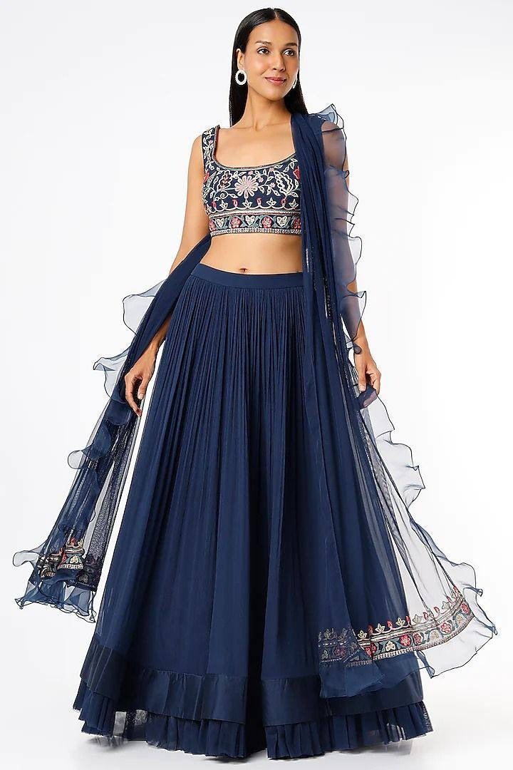 Designer Blue color lehenga choli with  Original Mirror Hand   Work   wedding party wear lehenga choli with dupatta