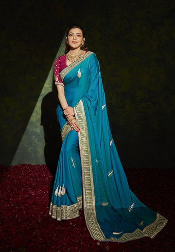 Blue Soft Silk   saree for women wedding  wear party wear designer sarees