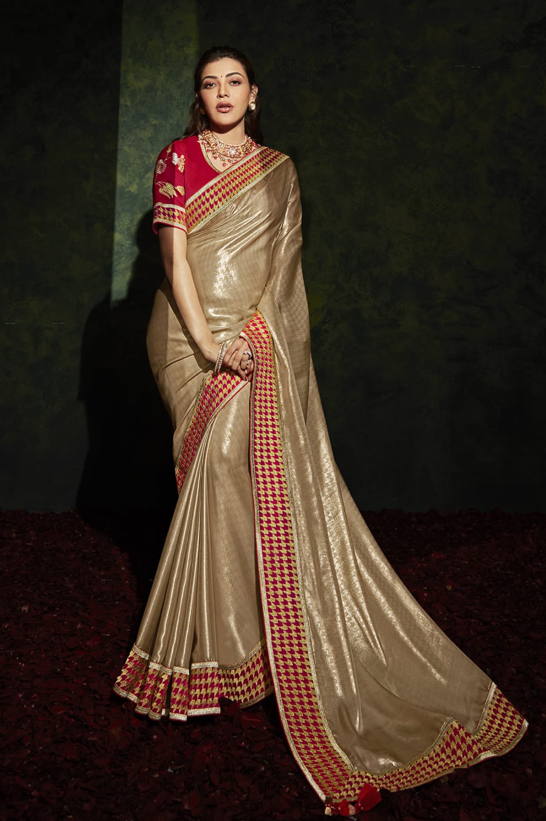 Beige Soft Silk   saree for women wedding  wear party wear designer sarees