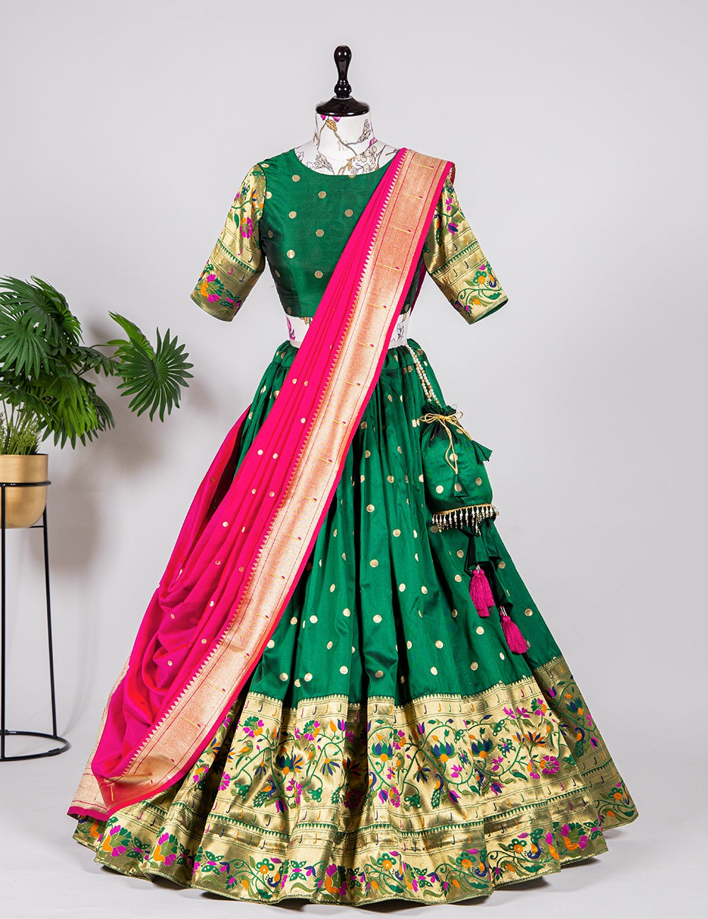 Green color lehenga choli with  Heavy Thread Sequence Embroidery Work  wedding party wear lehenga choli with dupatta