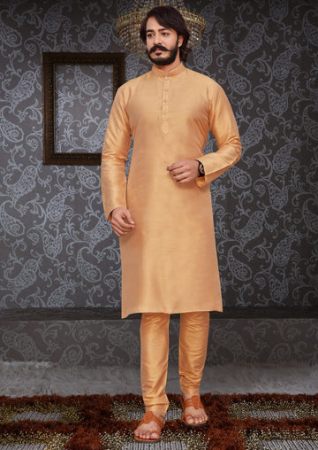 Beige Silk Mens Kurta Pajama Indian Wedding Party Wear Embroidery Kurtas