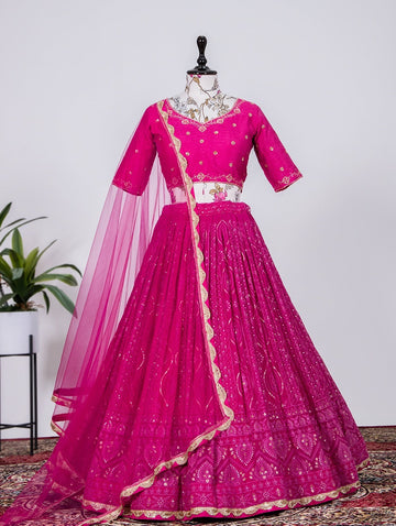 Designer  Pink  color lehenga choli with Dyeing With Lagdi patta    wedding party wear lehenga choli with dupatta