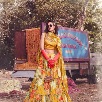 Designer Yellow  color lehenga choli with  Thread Hand Work   wedding party wear lehenga choli with dupatta