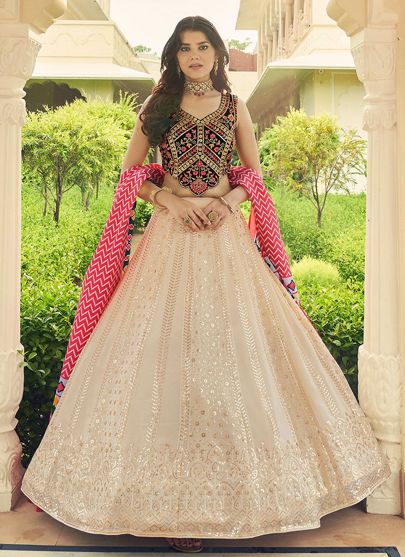 Party Wear White Lehenga Choli, Dry Clean at Rs 2499 in Surat | ID:  23189241888