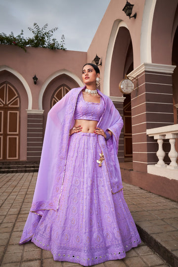 lavender Lucknowi  Sequence work lehenga choli for women or girls designer wedding wear lengha choli