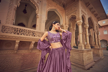 Designer Purple color lehenga choli with  Embroidery Mirror , Thread work  wedding party wear lehenga choli with dupatta