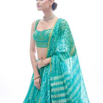 Designer SeaGreen color lehenga choli with Hand and Thread  Work  wedding party wear lehenga choli with dupatta