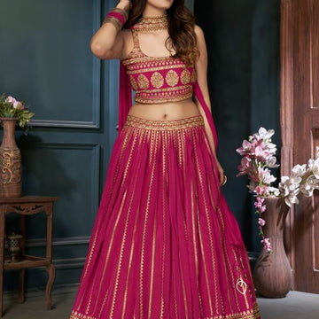 Designer Pink color lehenga choli with Zari ,Resham and Sequence Work  wedding party wear lehenga choli with dupatta